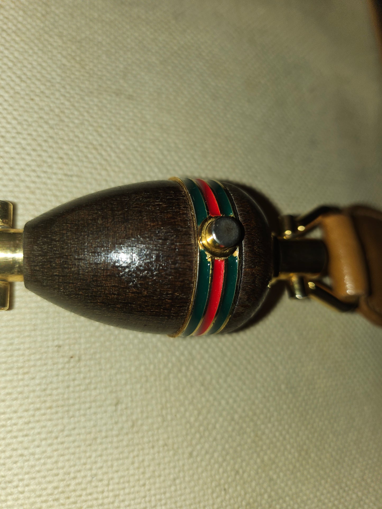 Gucci canvas & camel leather early Jackie with amazing piston clasp