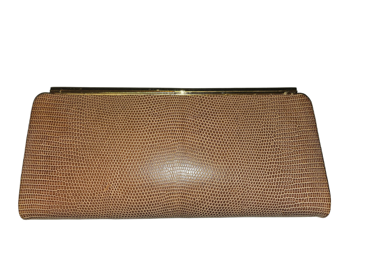 Gucci tan lizard leather interlocking G pill box clutch