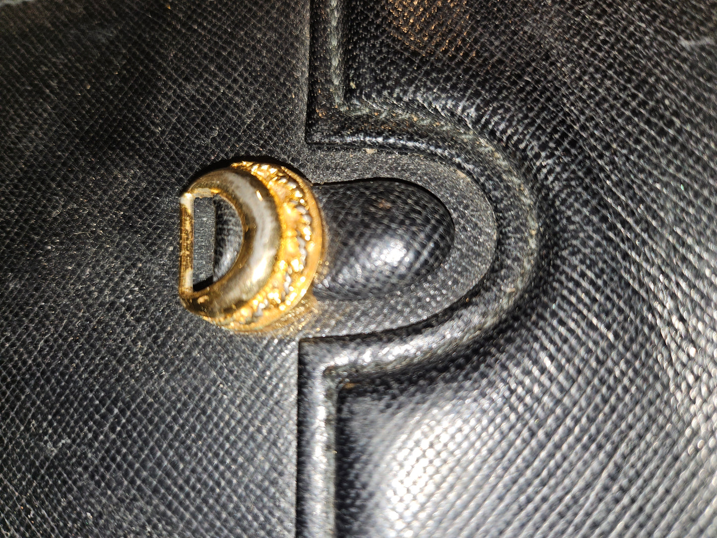 Gucci early navy blue lizard skin leather lunchbox style two-way