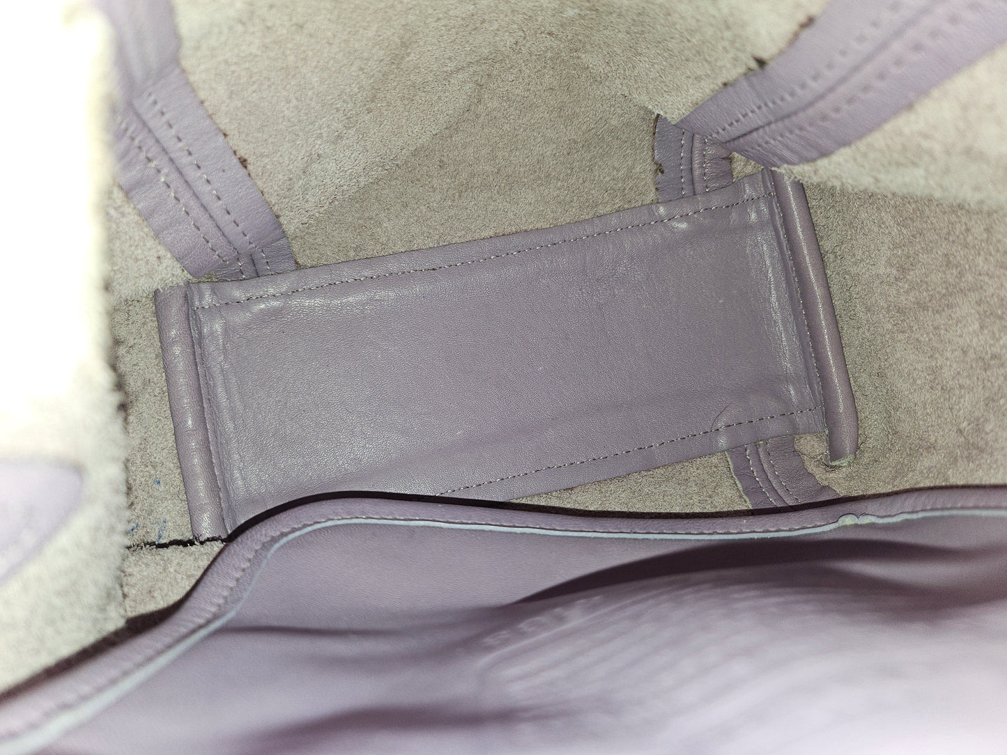 Coach lavender purple, petite, leather crossbody bag with chrome hardware