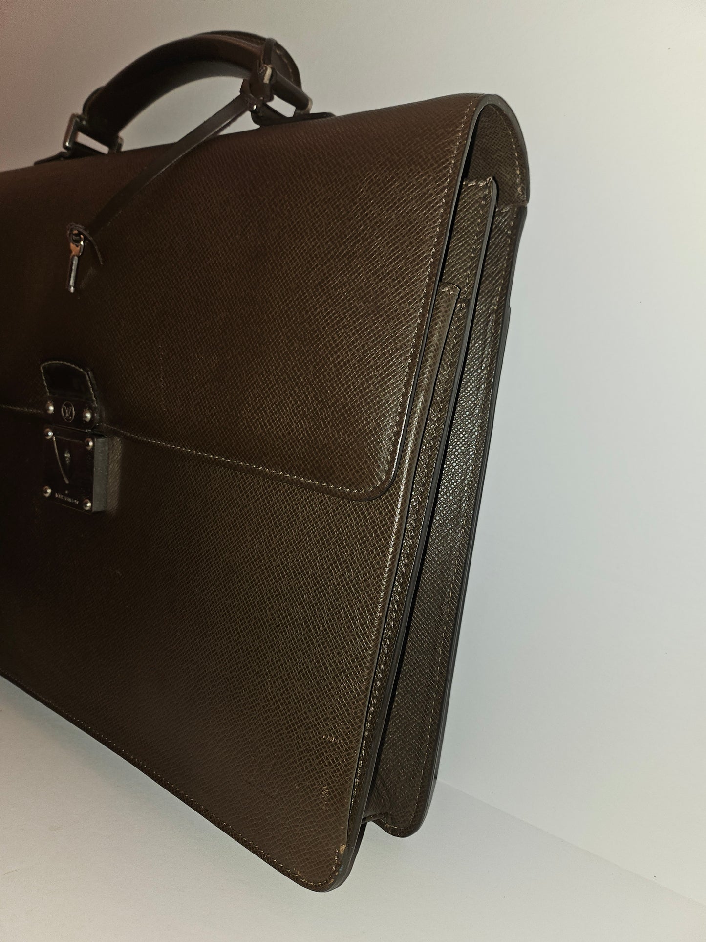 Louis Vuitton Brown Leather Multi Compartment Briefcase/Portfolio