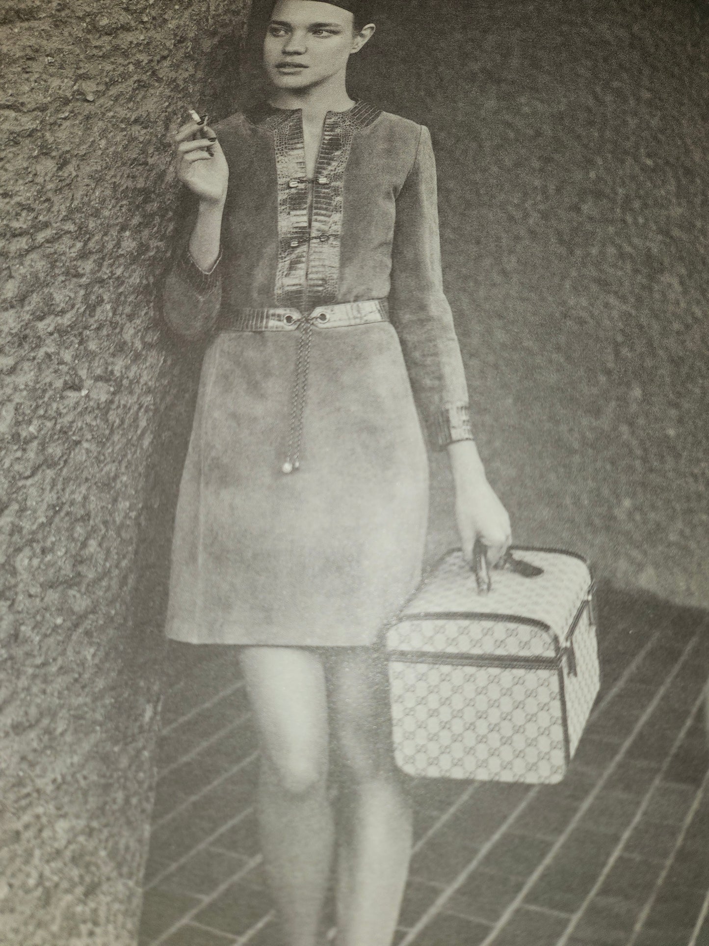 Gucci RARE brown Guccissima print  & brown leather train case in mint condition!