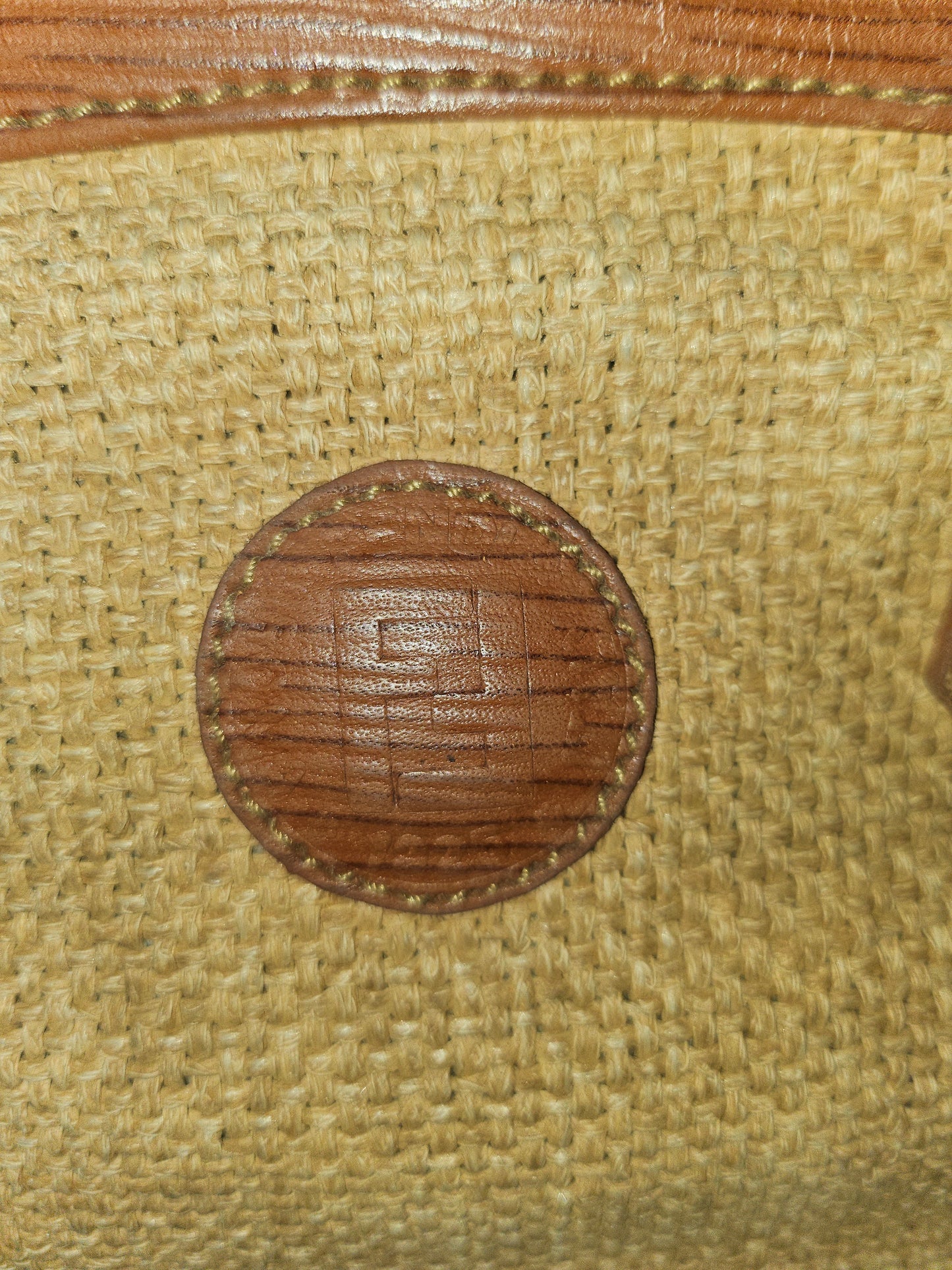 Fendi Raffia & Textured Brown Leather Two-Way Satchel