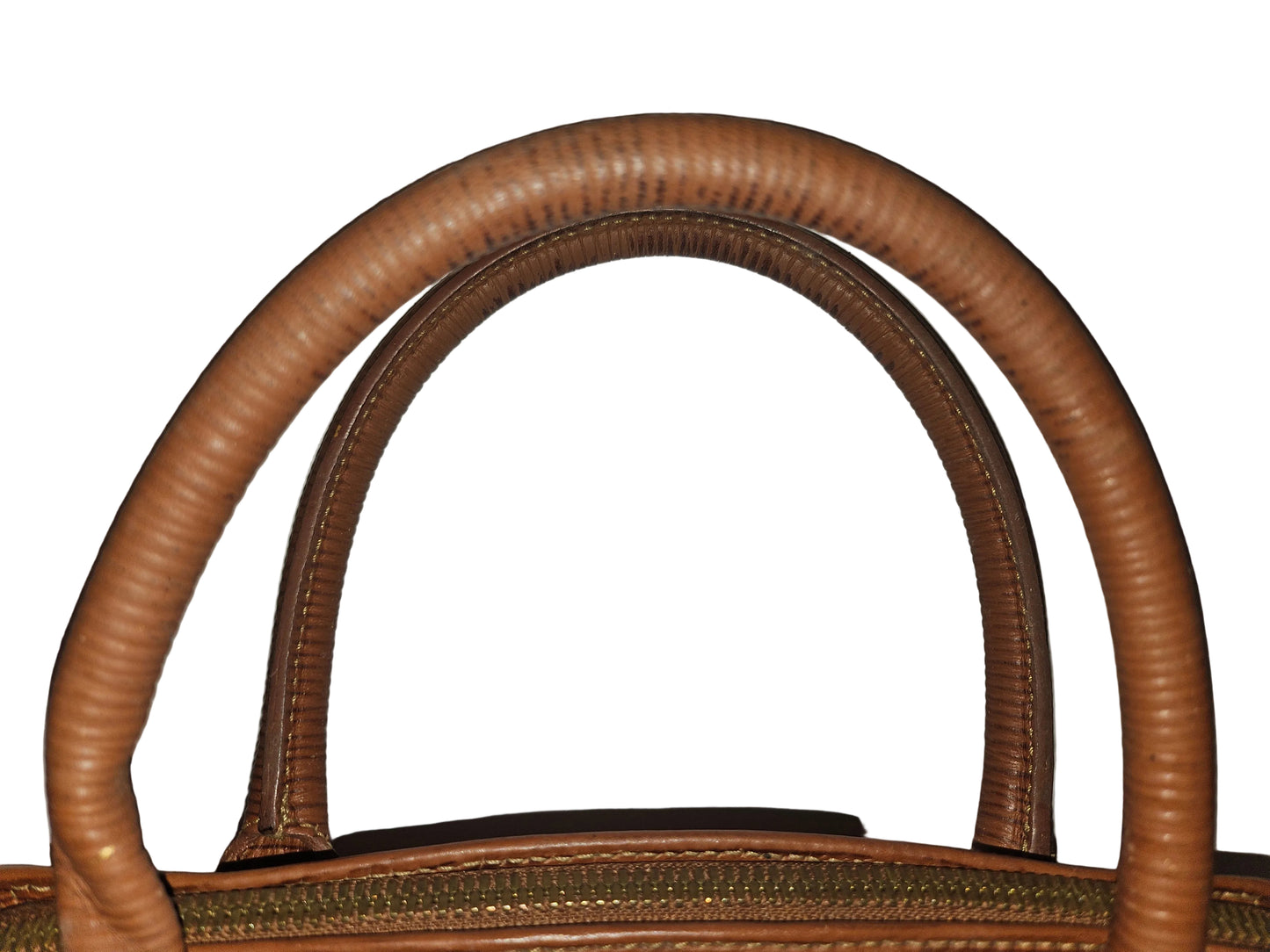 Fendi Raffia & Textured Brown Leather Two-Way Satchel