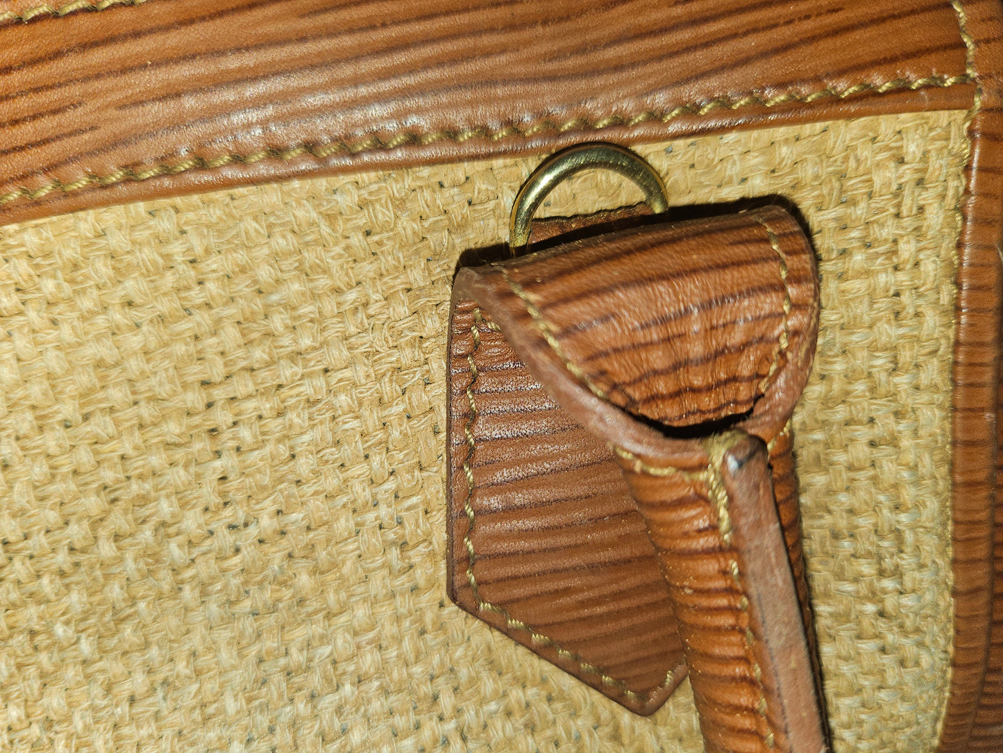 Fendi Raffia & Textured Brown Leather Two-Way Satchel