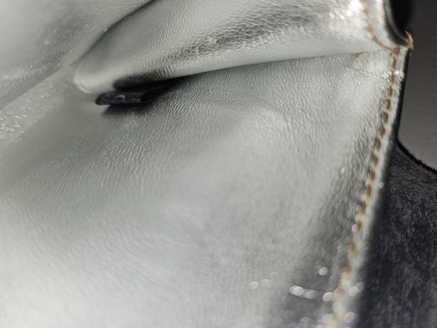 Gucci silver leather clutch with Lucite & chrome accents!