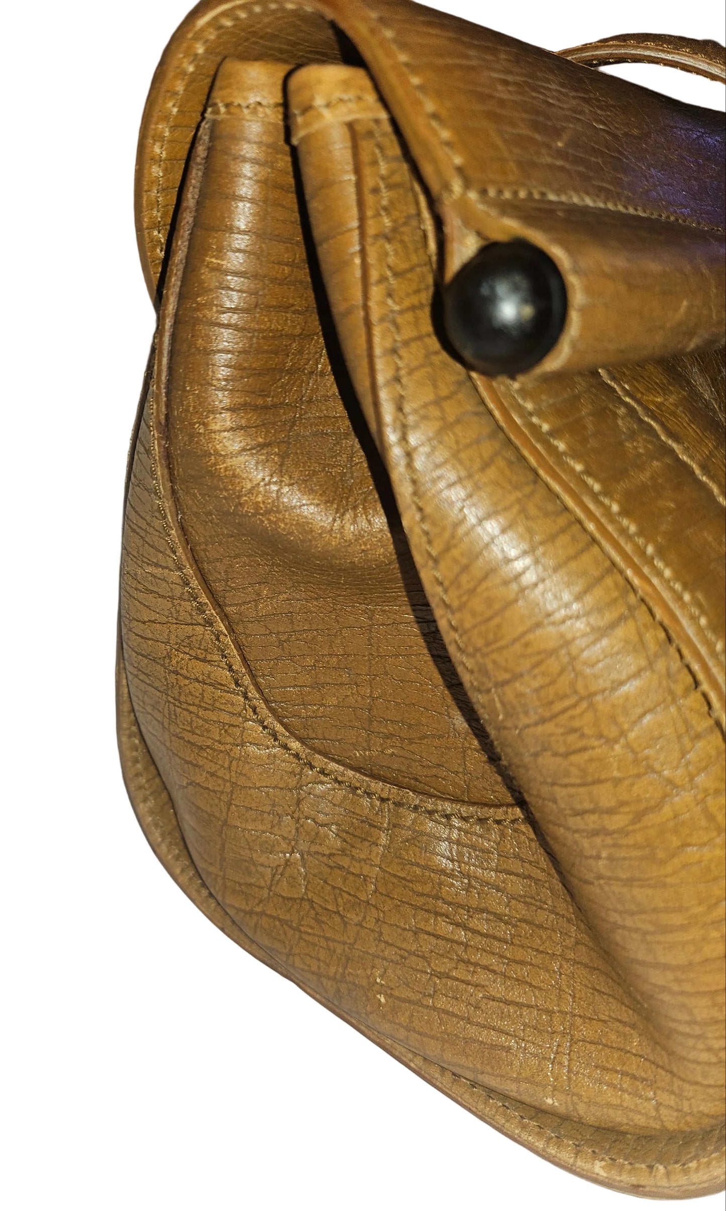 Gucci brown leather bamboo bullet bag!