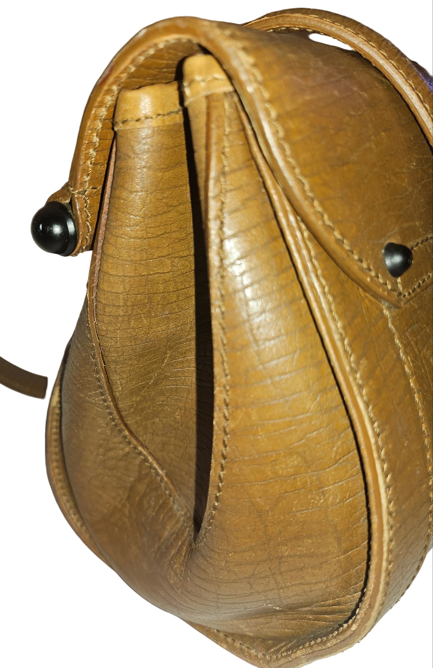 Gucci brown leather bamboo bullet bag!