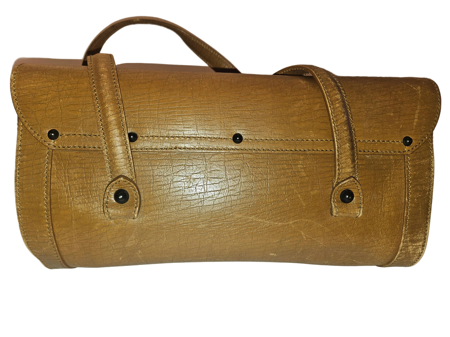 Gucci brown leather bamboo bullet bag!