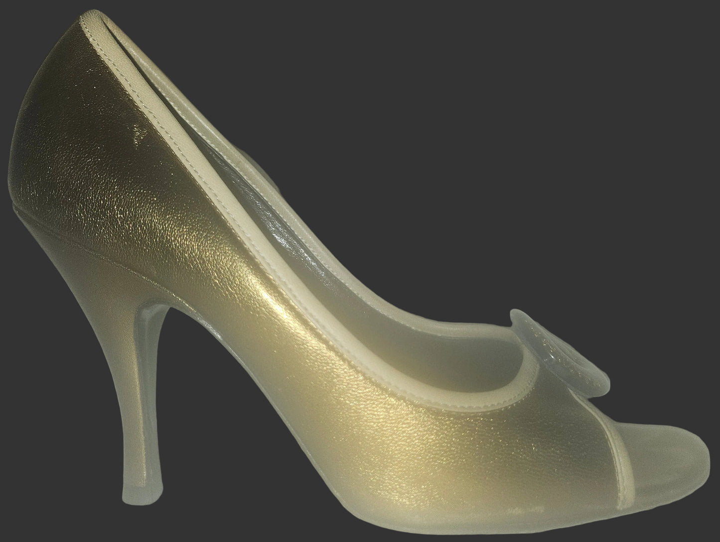 Fendi 37 glossy bronze leather heels with XL gold FF logo coins