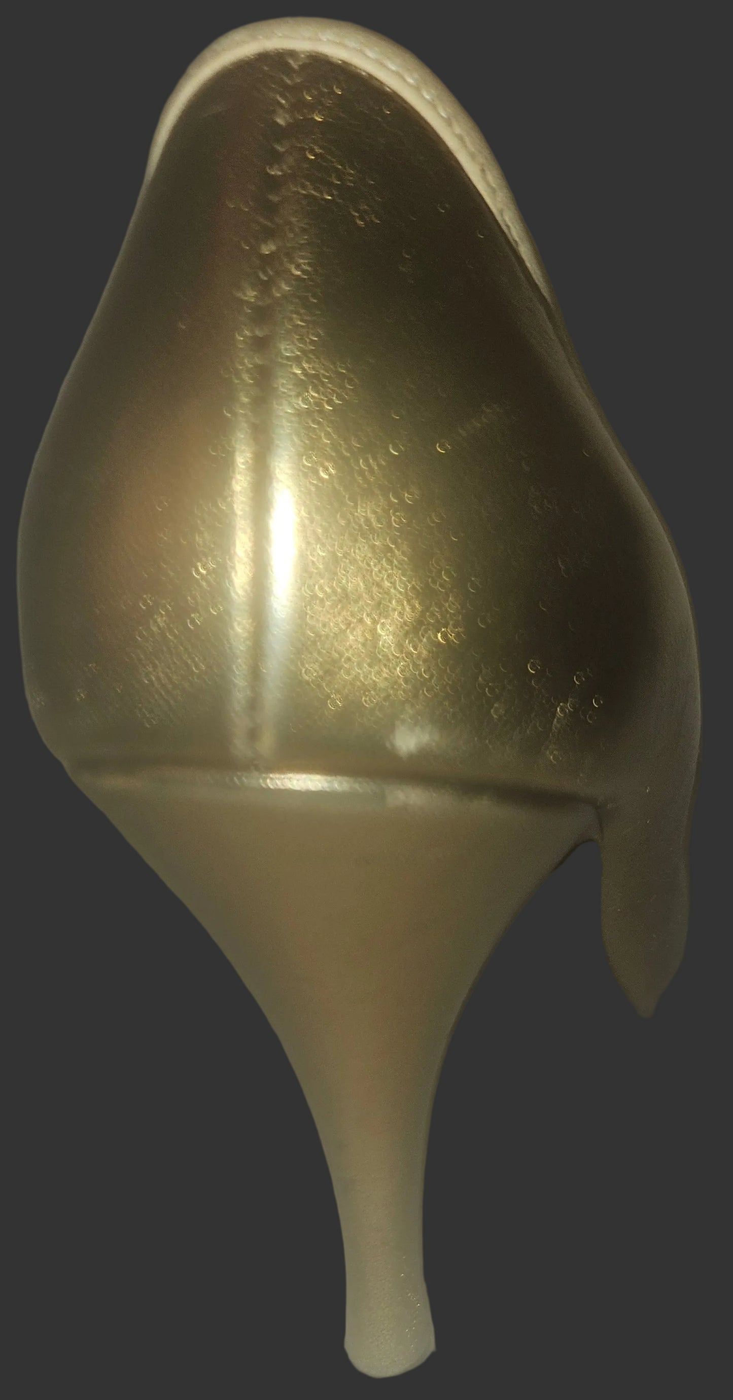 Fendi 37 glossy bronze leather heels with XL gold FF logo coins