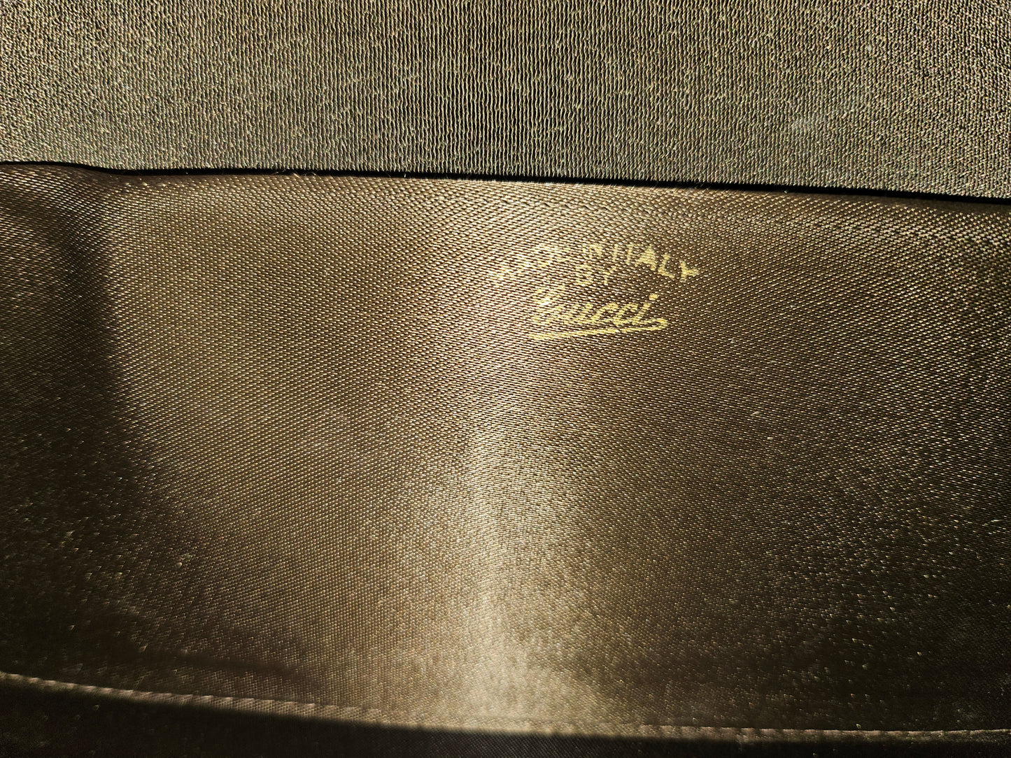 Gucci 1960's mod black silk velvet clutch style purse with two tone GG accents!