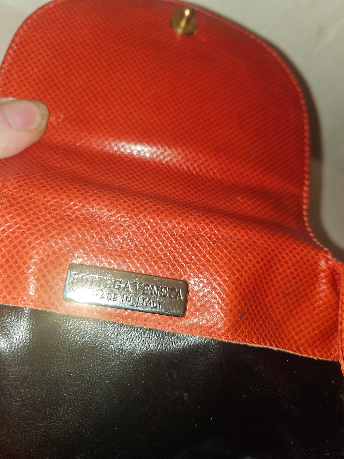 Bottega Veneta Red Lizard Leather Two-Way Crossbody