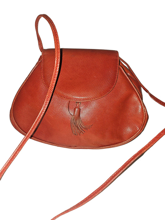 Bottega Veneta Red Lizard Leather Two-Way Crossbody