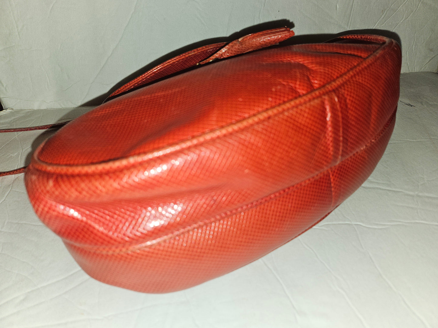 Bottega Veneta Red Lizard Leather Two-Way Crossbody