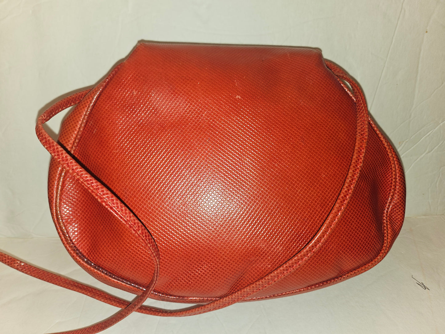 Bottega Veneta Red Lizard Leather Two-Way Crossbody