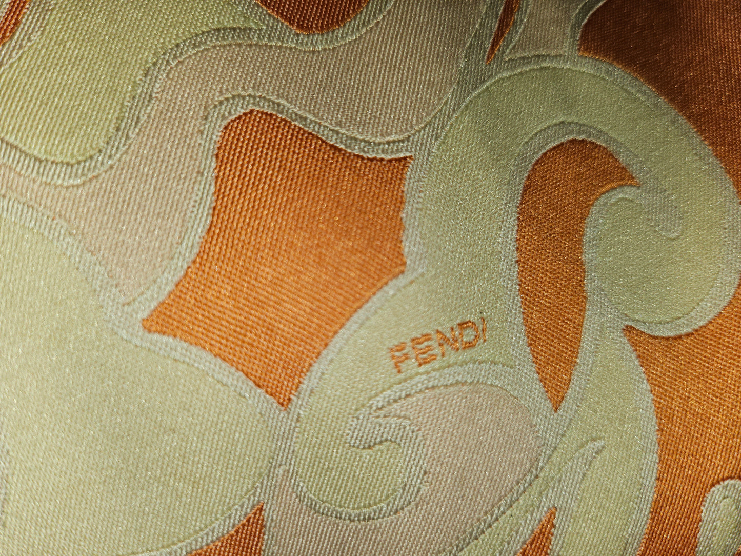 Fendi Orange & Pink Abstract Print Silk Limited Edition Roll Tote