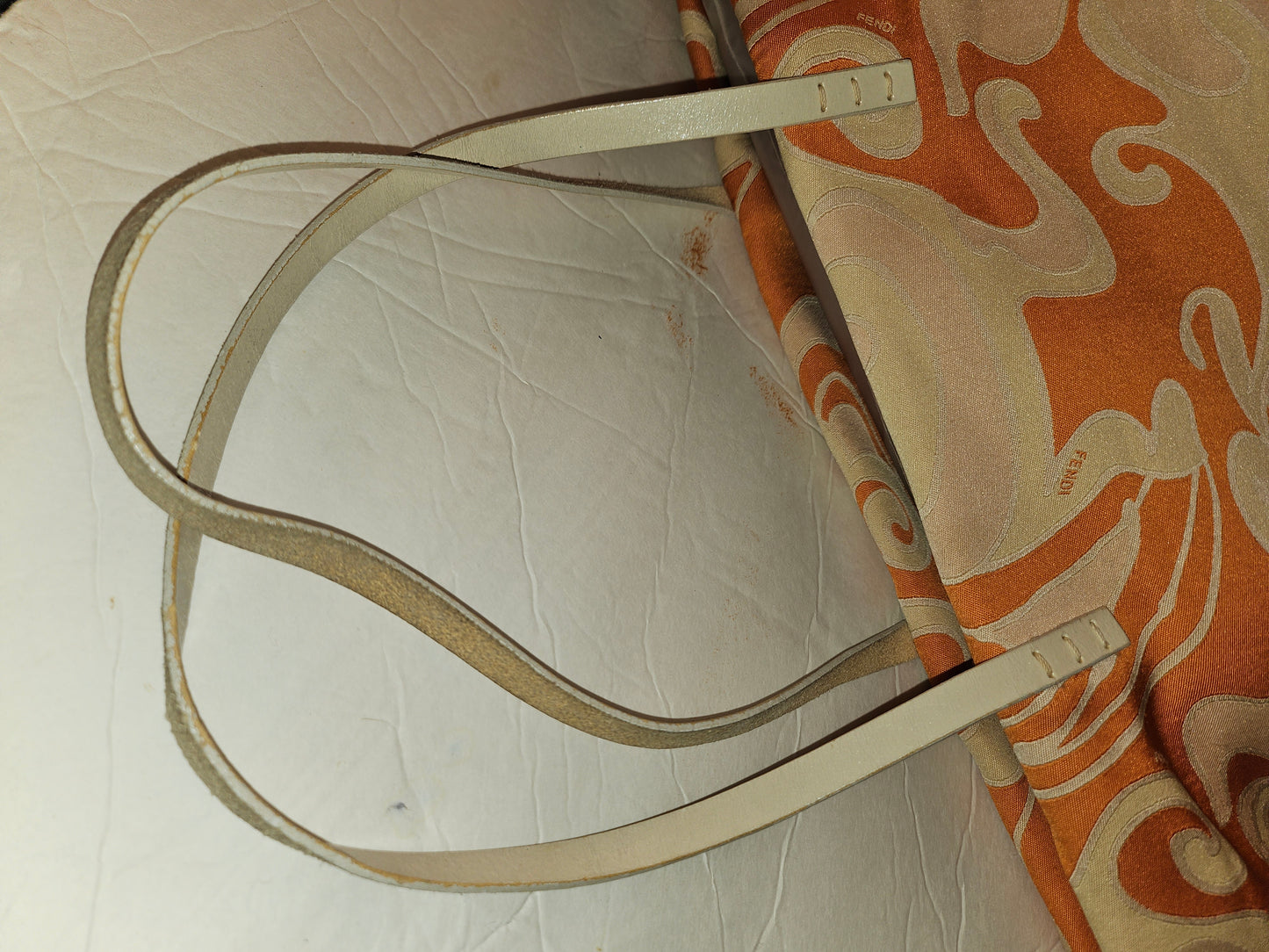 Fendi Orange & Pink Abstract Print Silk Limited Edition Roll Tote