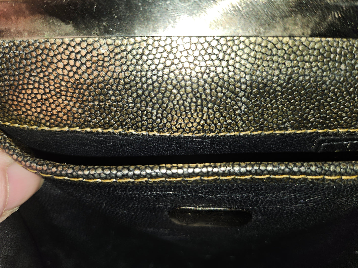 Gucci RARE mod silver shark skin leather clutch style purse with jeweled clasp!
