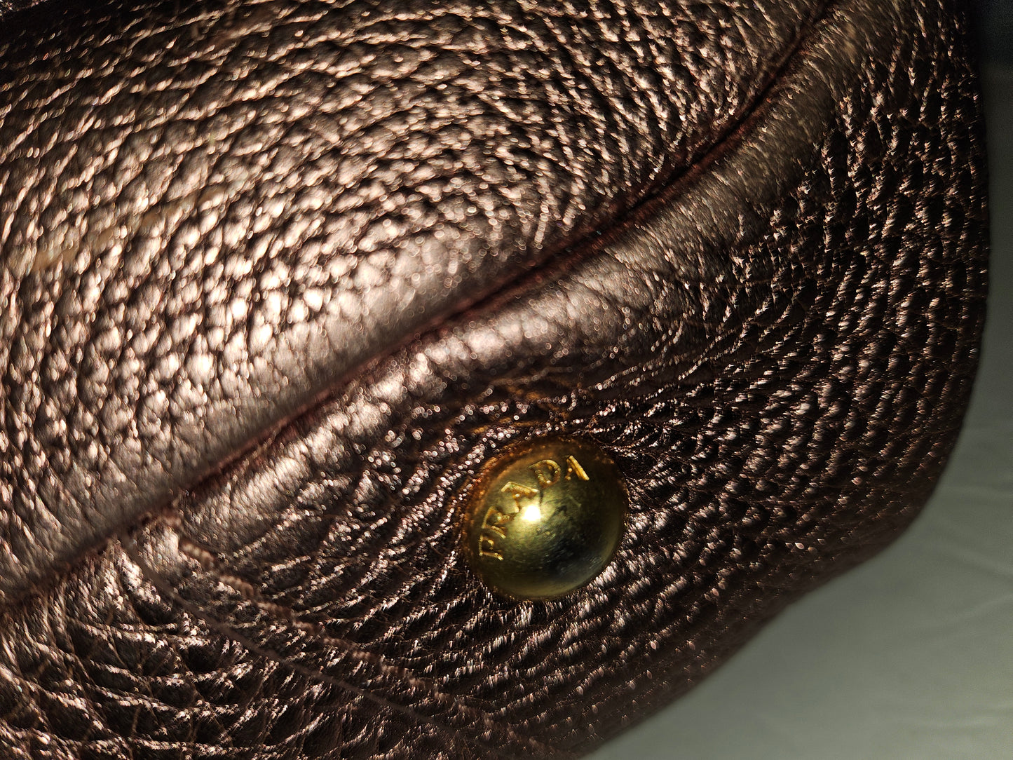 Prada pink rose gold leather large size satchel style shoulder bag