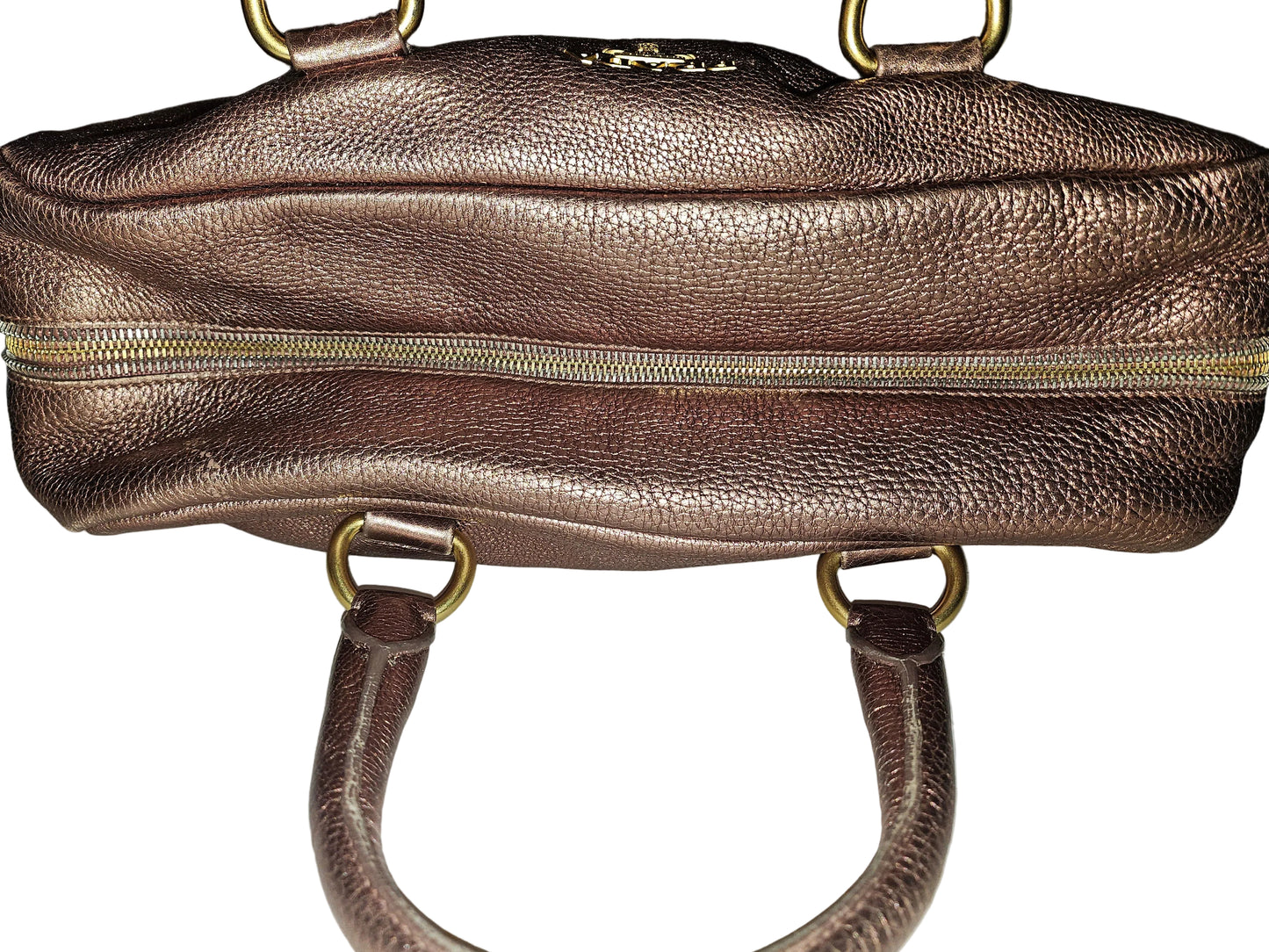 Prada pink rose gold leather large size satchel style shoulder bag