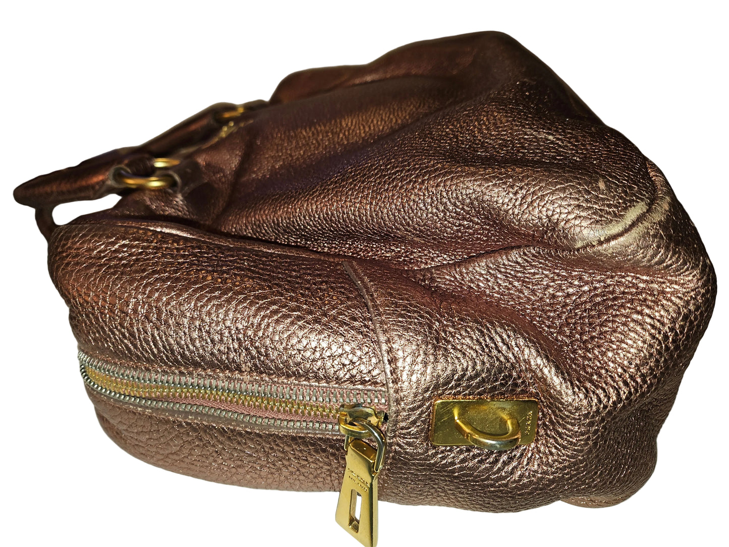 Prada pink rose gold leather large size satchel style shoulder bag