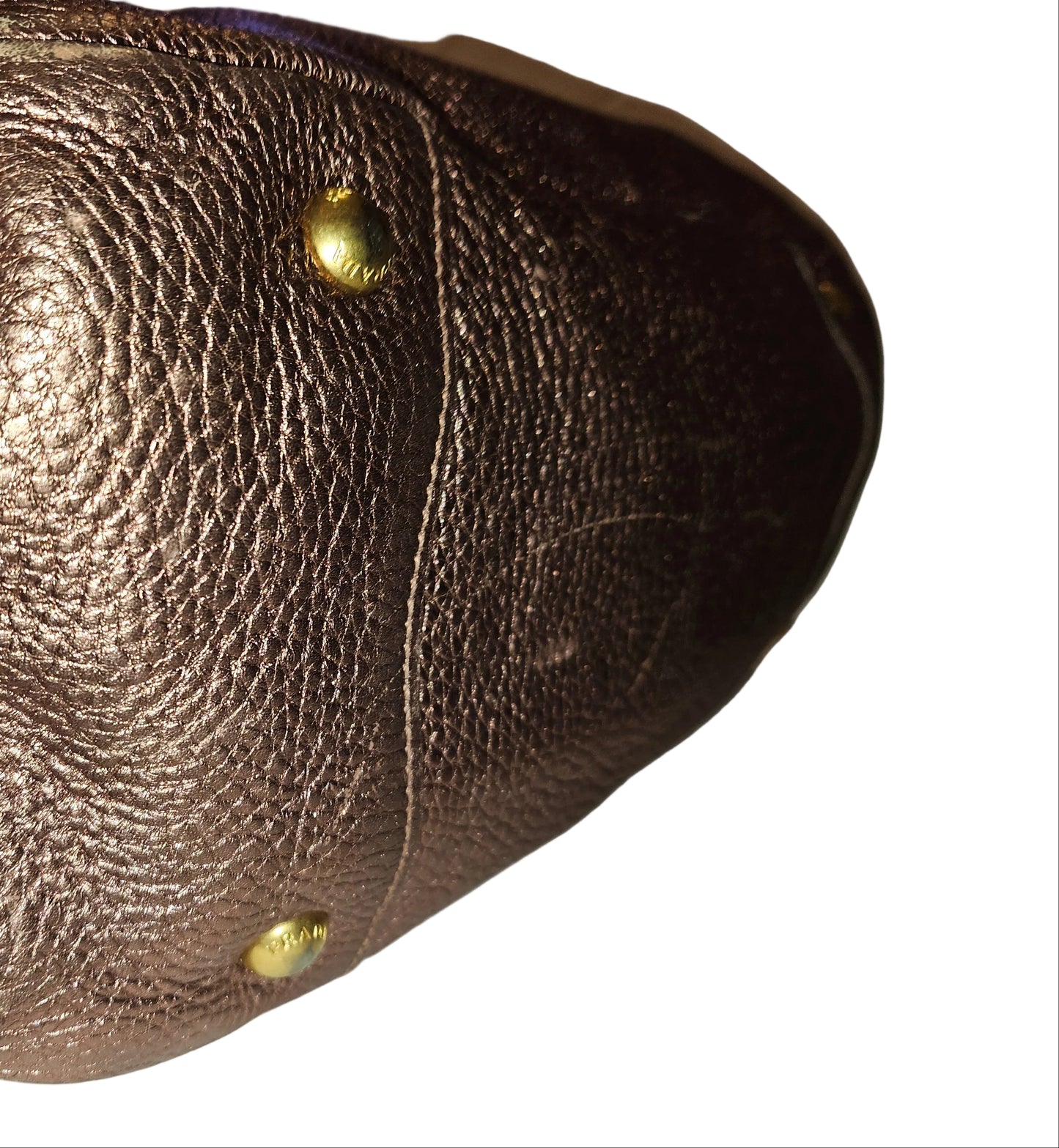 Prada pink rose gold leather large size satchel style shoulder bag