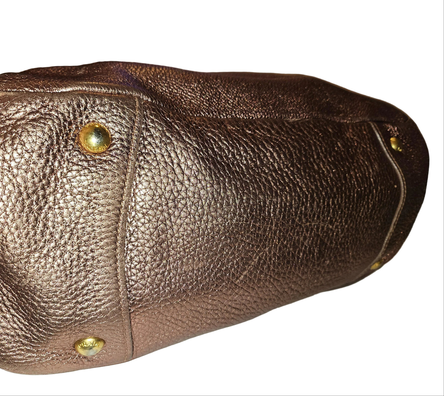 Prada pink rose gold leather large size satchel style shoulder bag