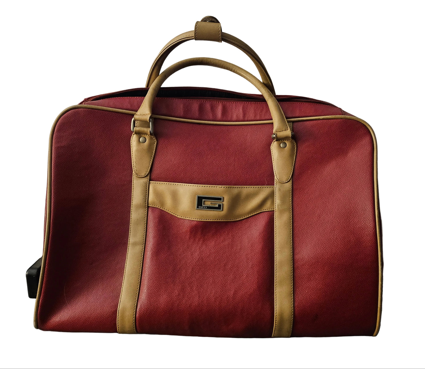 Gucci Tom Ford Red Leather Weekender Carry-on Roller bag