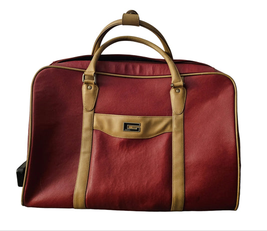Gucci Tom Ford Red Leather Weekender Carry-on Roller bag