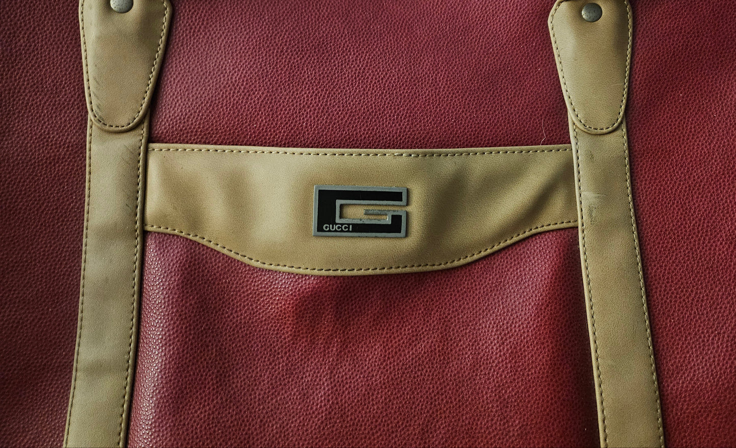 Gucci Tom Ford Red Leather Weekender Carry-on Roller bag