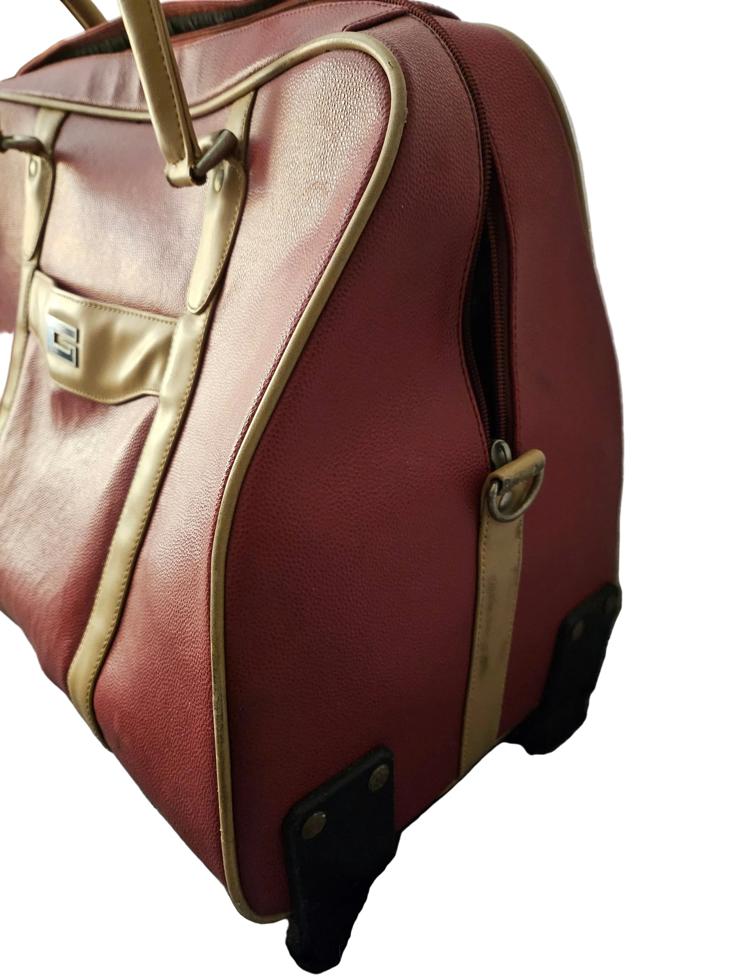 Gucci Tom Ford Red Leather Weekender Carry-on Roller bag