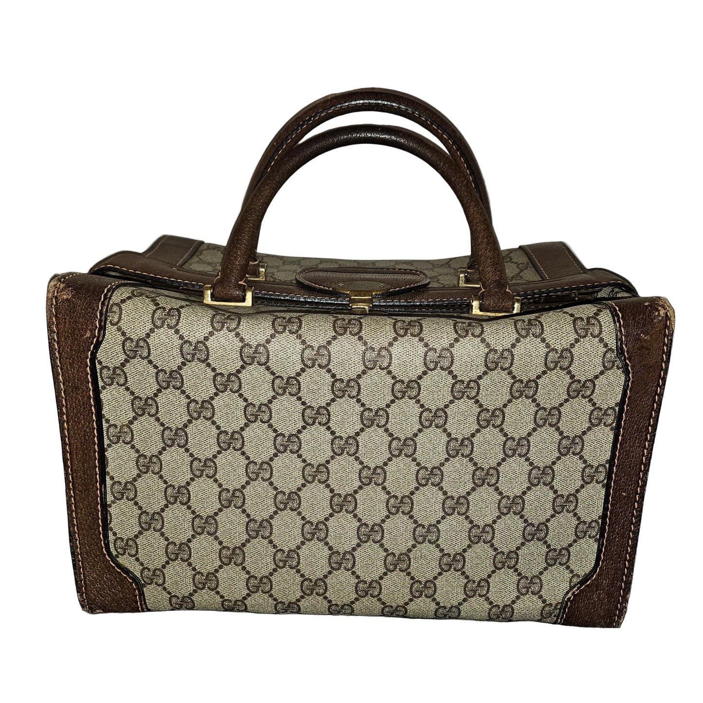 Gucci RARE brown Guccissima print  & brown leather train case in mint condition!