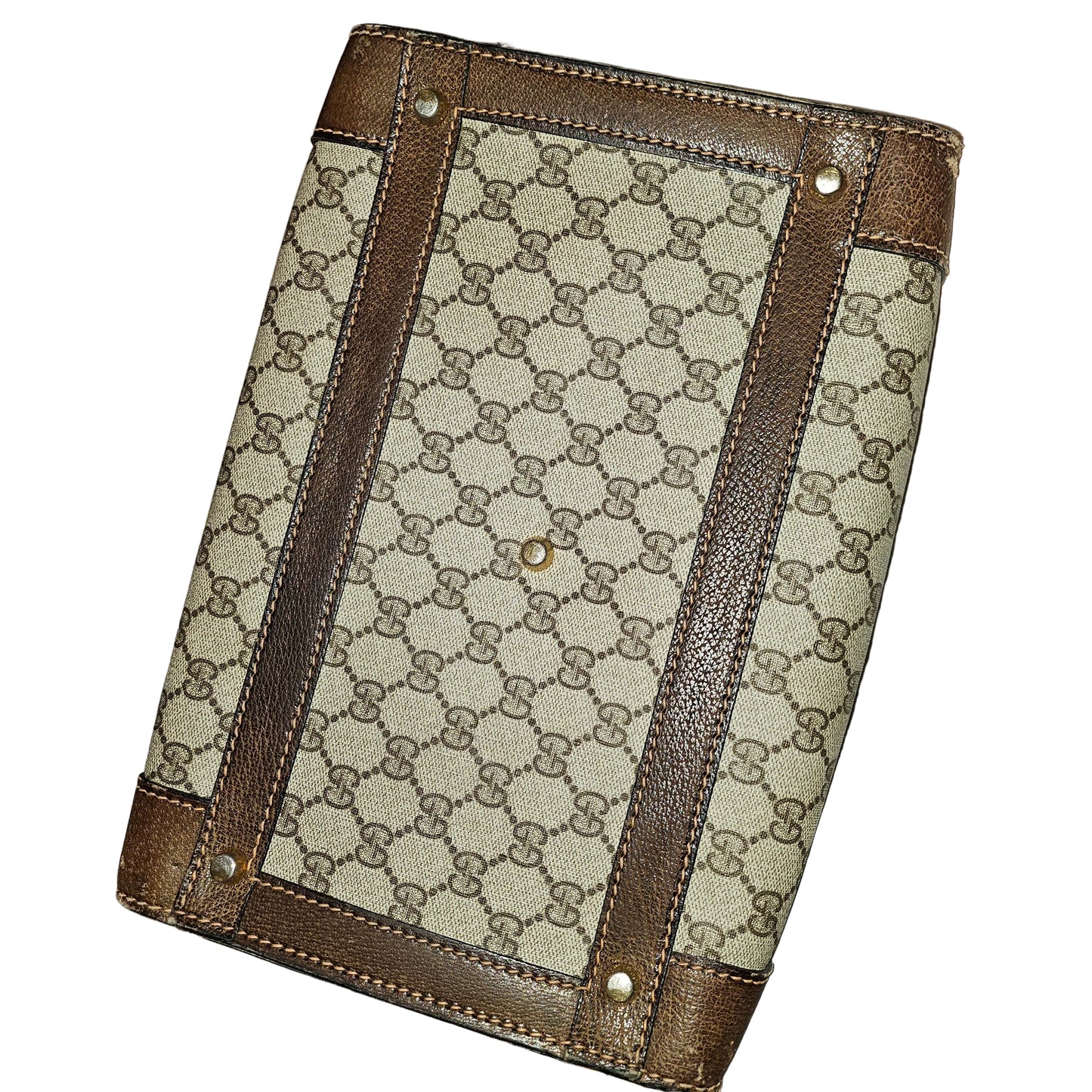 Gucci RARE brown Guccissima print  & brown leather train case in mint condition!