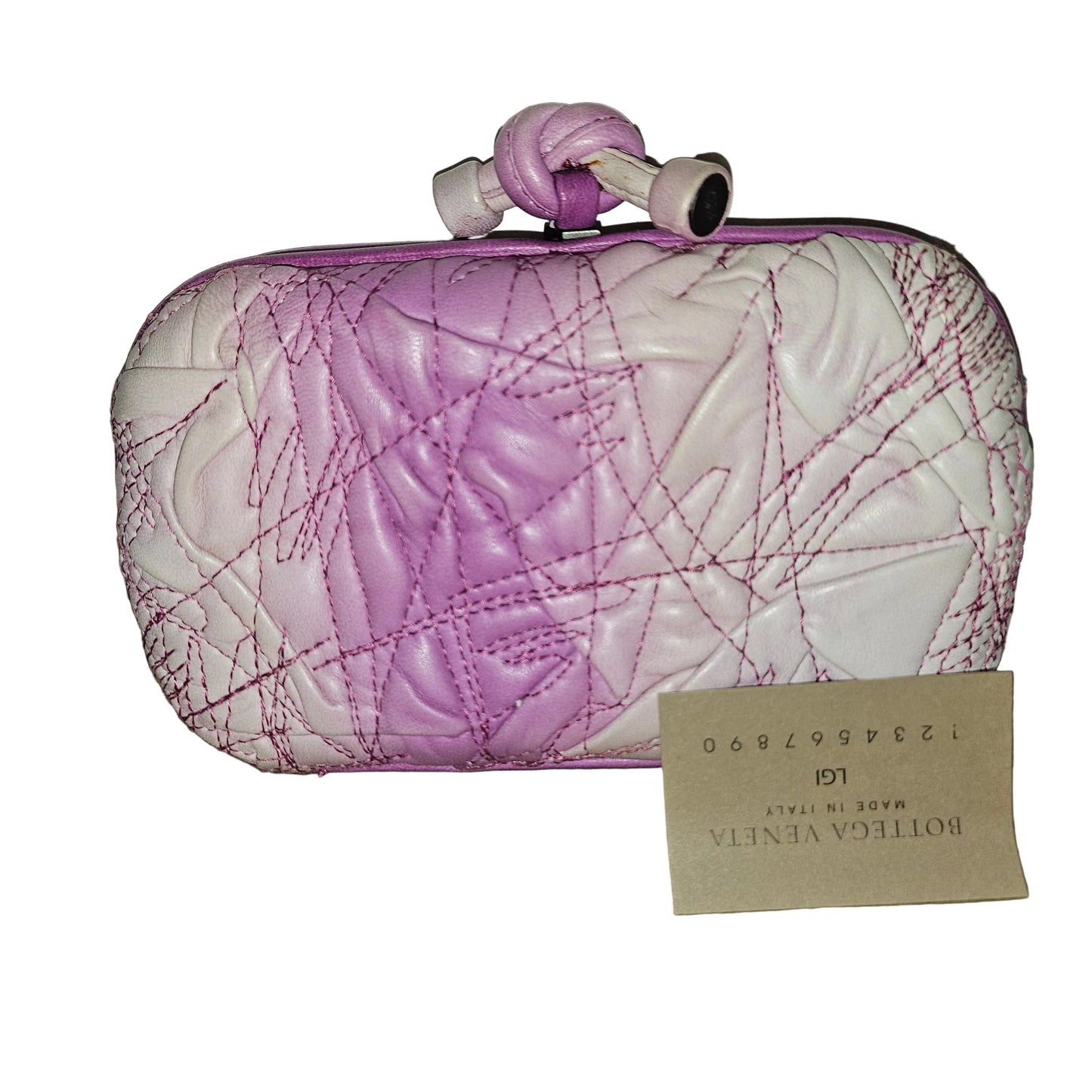 Bottega Veneta amazing purple ombre leather  Knot style clutch w  dust bag