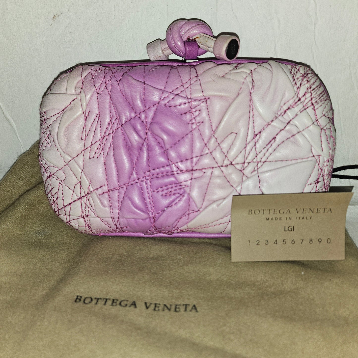 Bottega Veneta amazing purple ombre leather  Knot style clutch w  dust bag