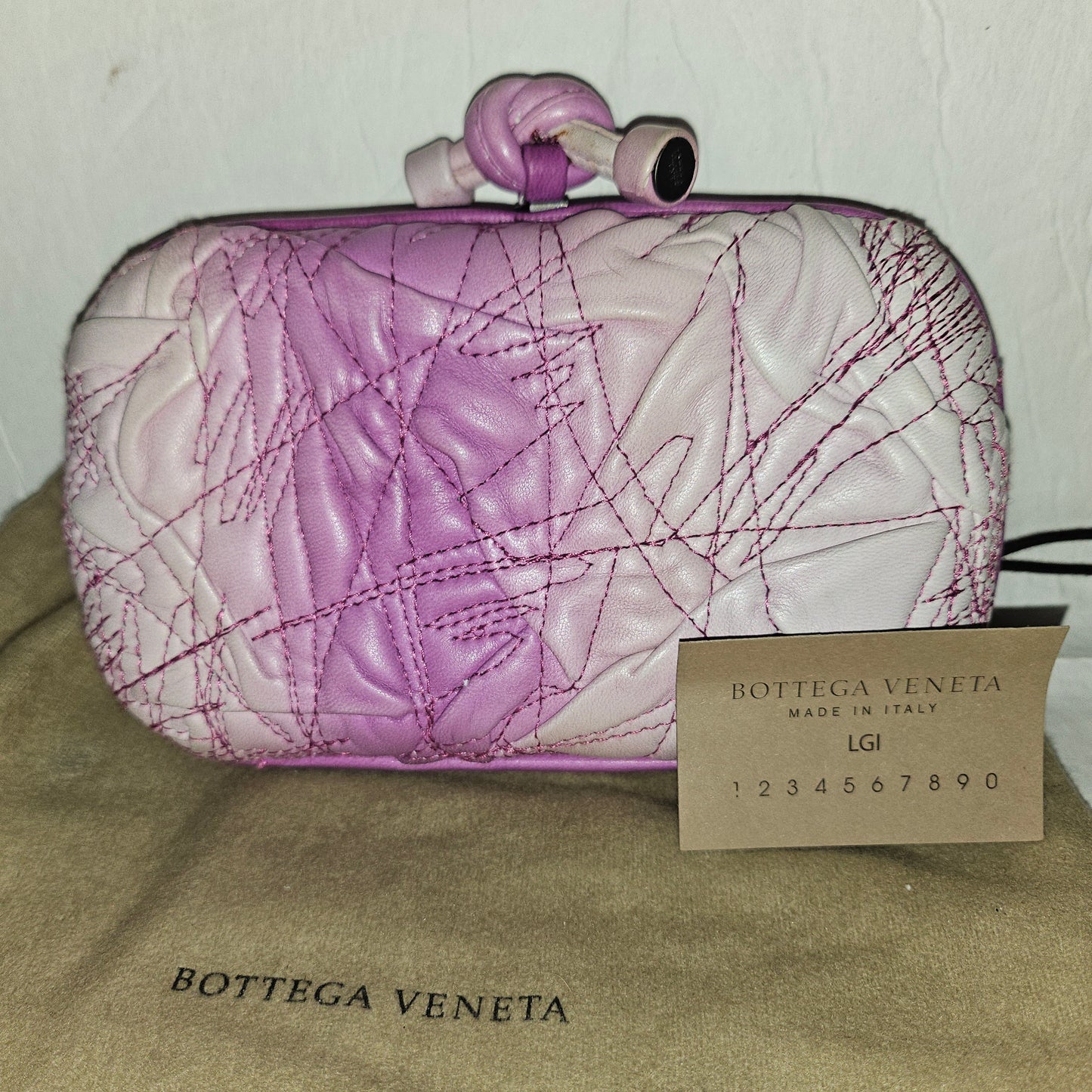 Bottega Veneta amazing purple ombre leather  Knot style clutch w  dust bag
