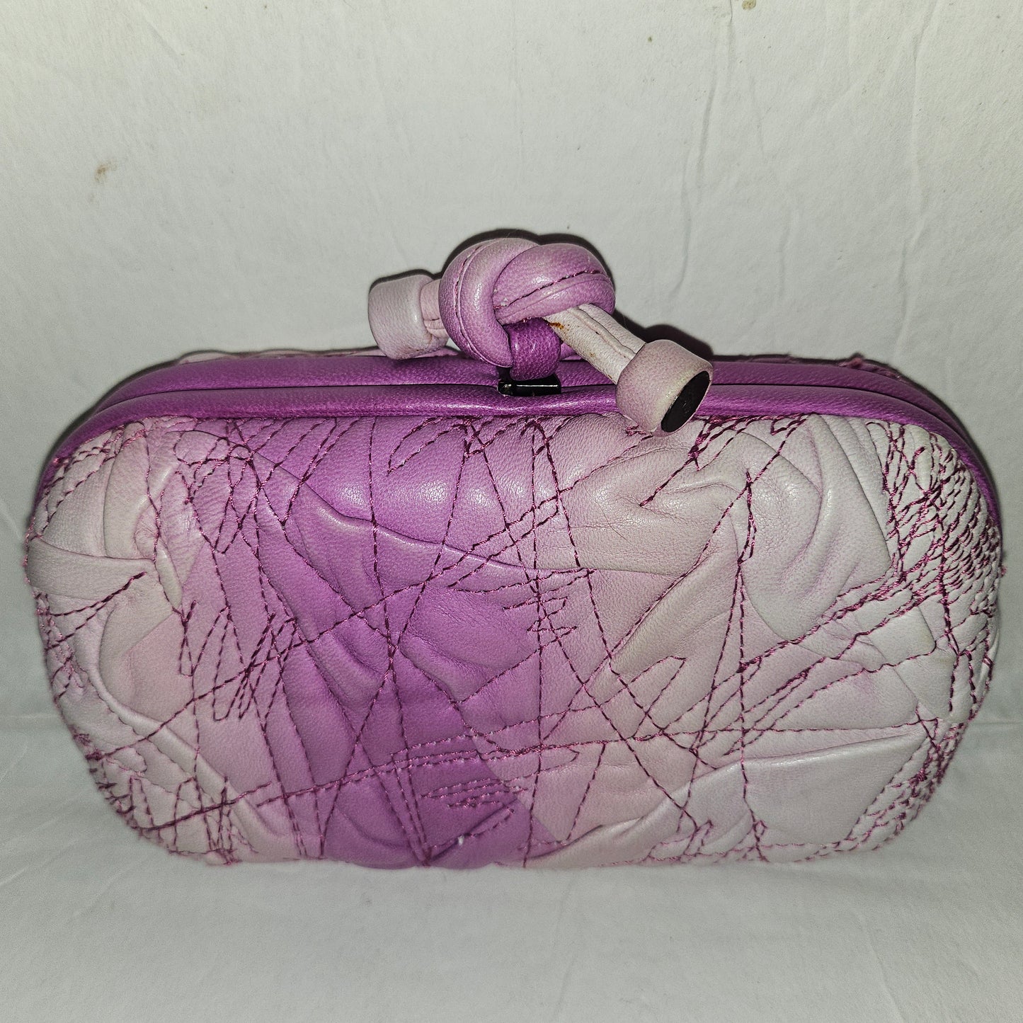 Bottega Veneta amazing purple ombre leather  Knot style clutch w  dust bag