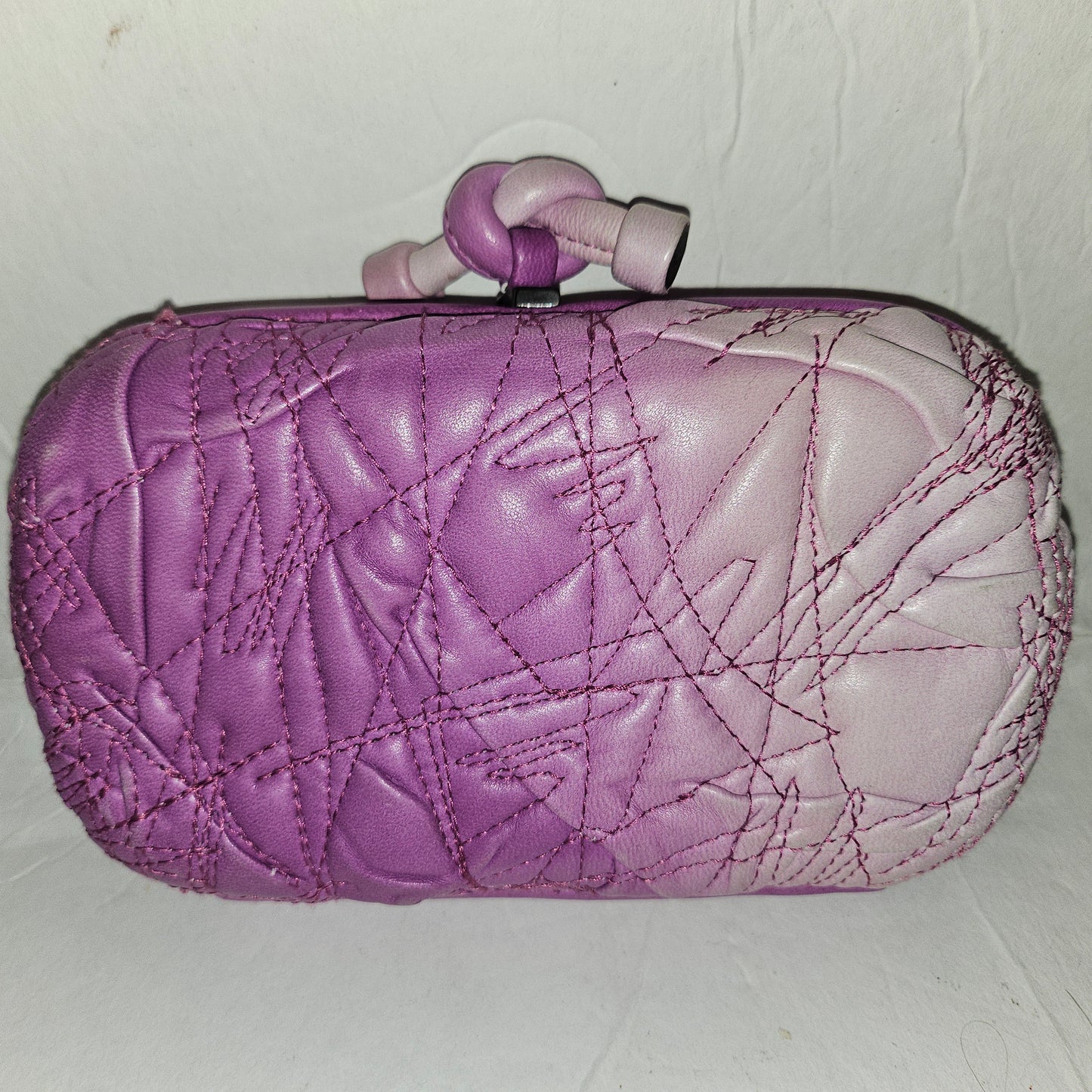 Bottega Veneta amazing purple ombre leather  Knot style clutch w  dust bag