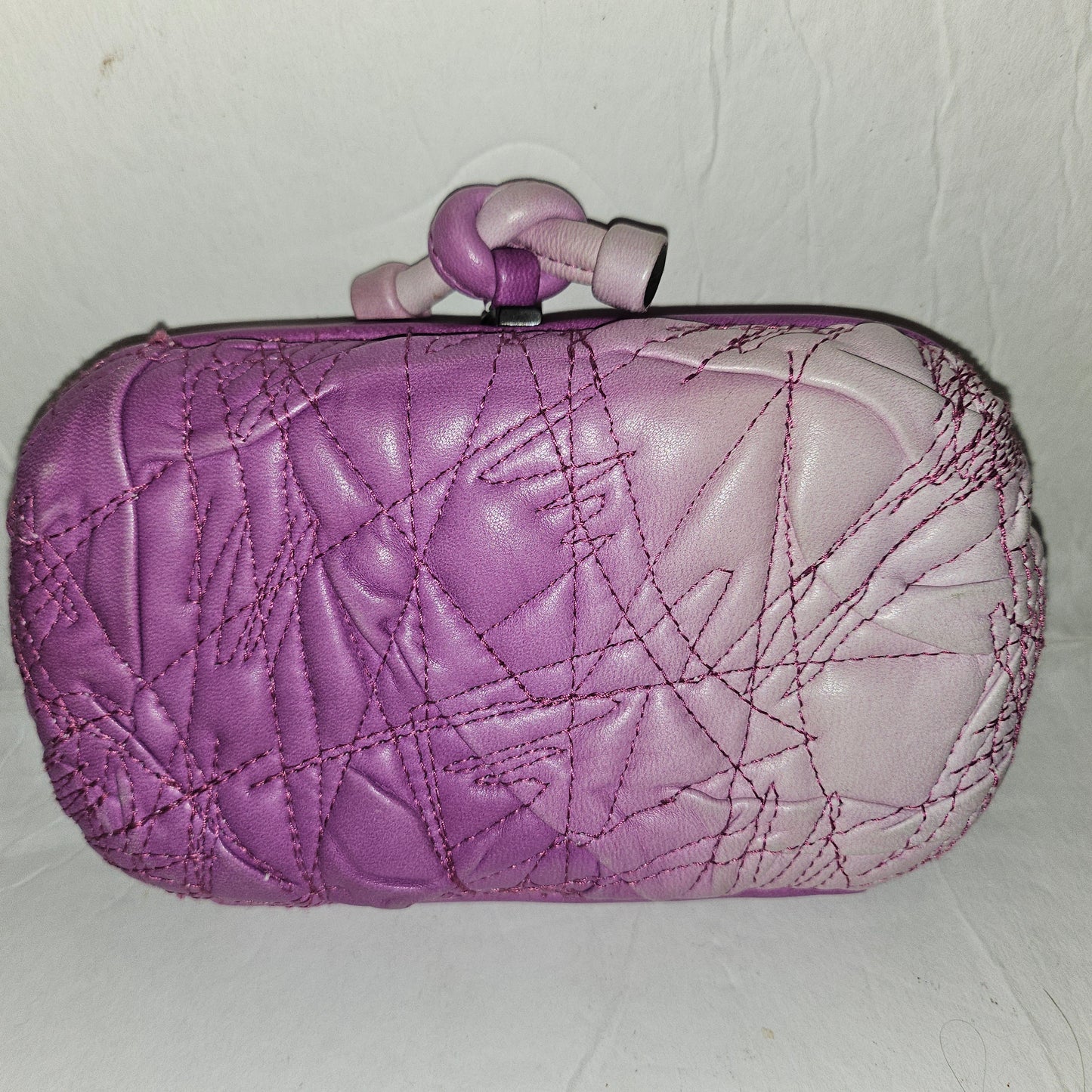 Bottega Veneta amazing purple ombre leather  Knot style clutch w  dust bag