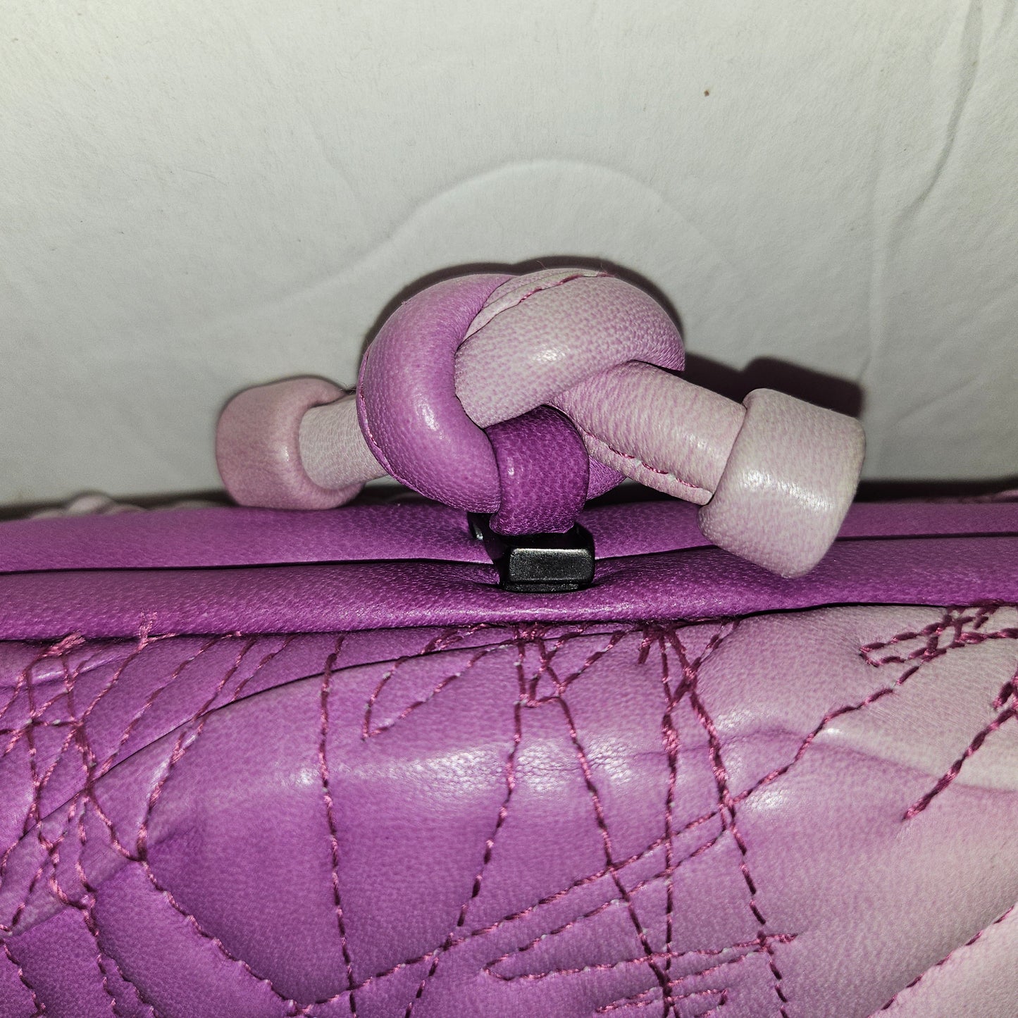 Bottega Veneta amazing purple ombre leather  Knot style clutch w  dust bag