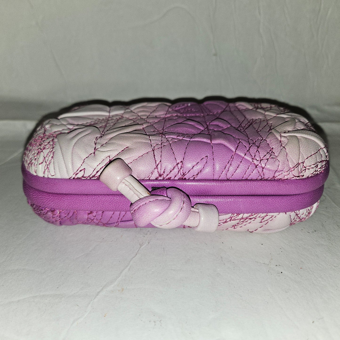 Bottega Veneta amazing purple ombre leather  Knot style clutch w  dust bag