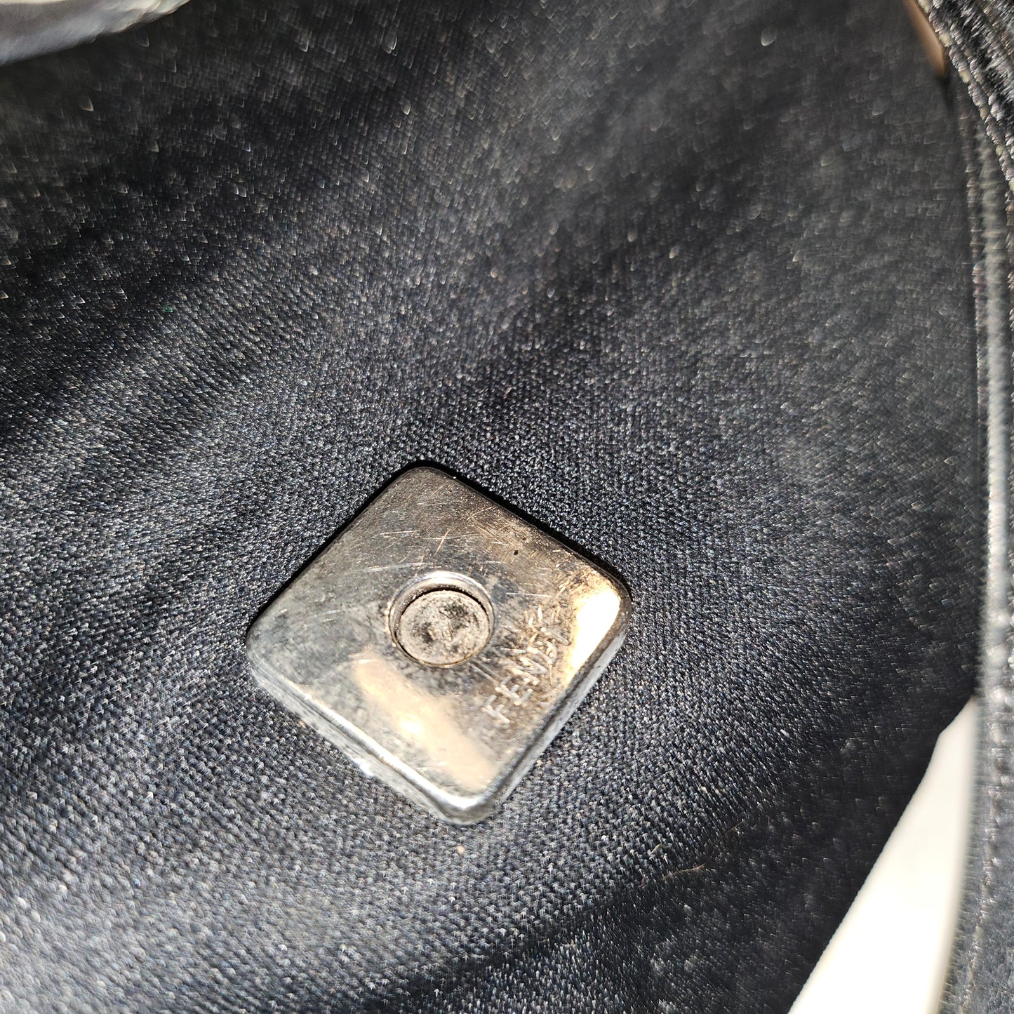 Fendi black nylon and black leather satchel style Limited Edition 'lunchbox' purse