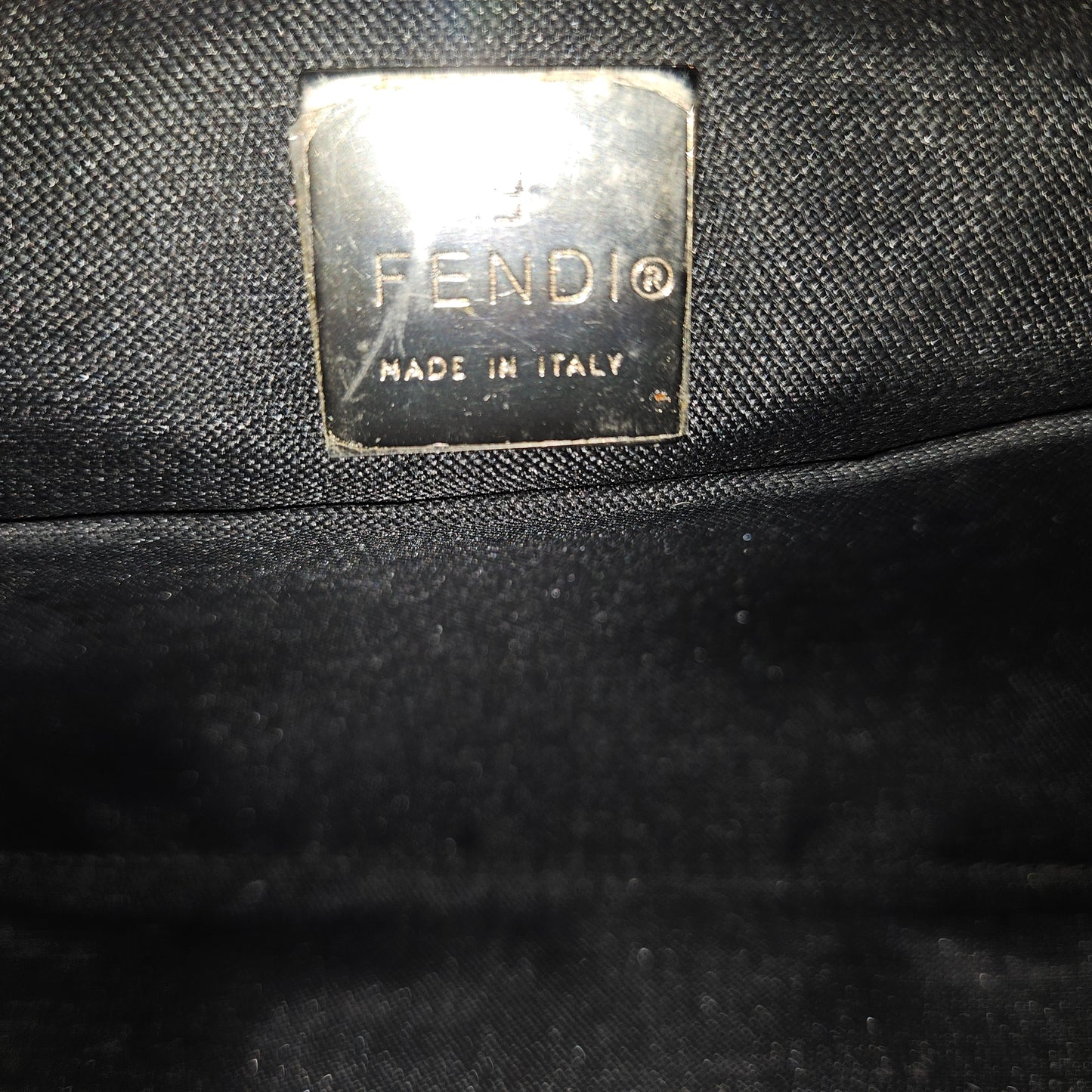 Fendi black nylon and black leather satchel style Limited Edition 'lunchbox' purse