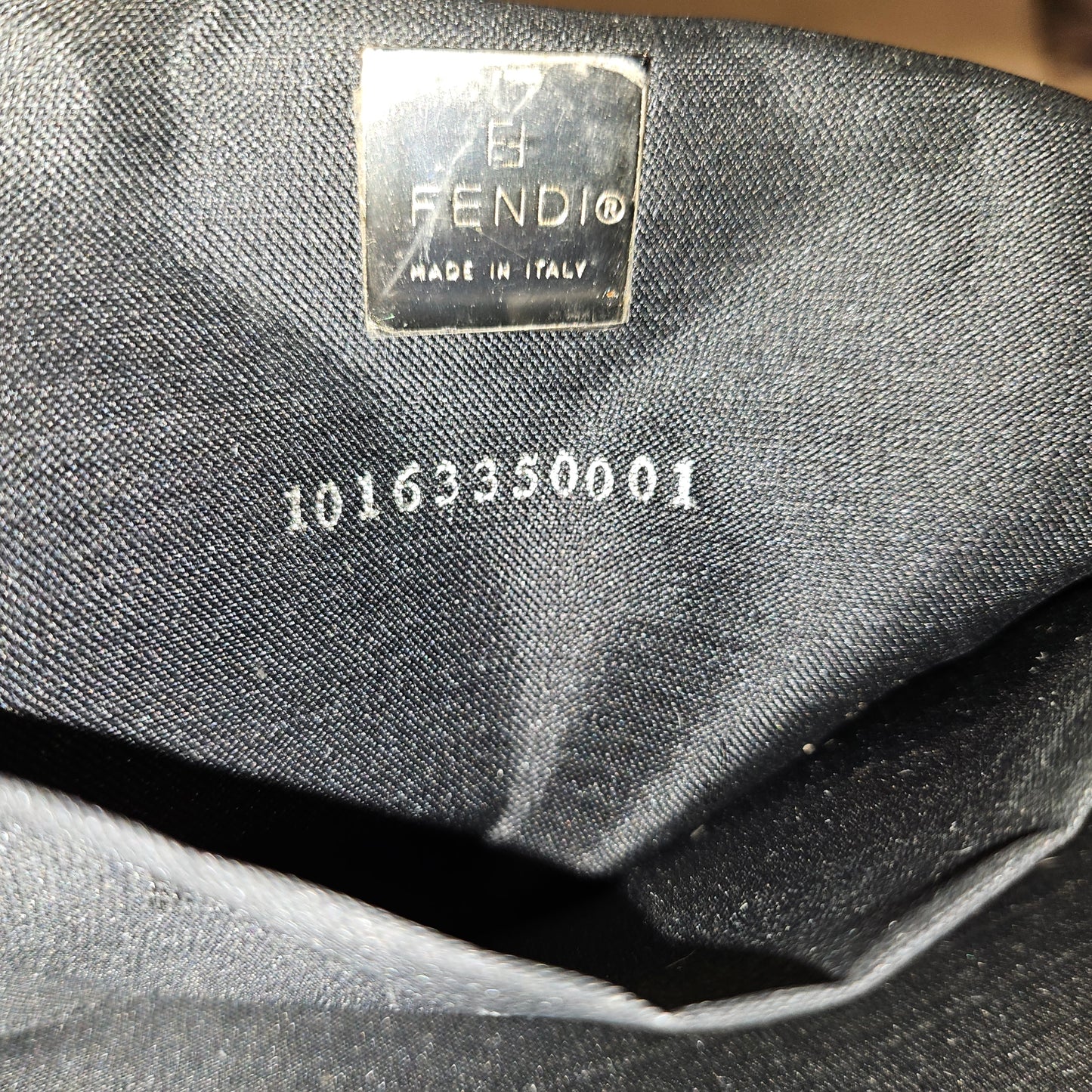 Fendi black nylon and black leather satchel style Limited Edition 'lunchbox' purse