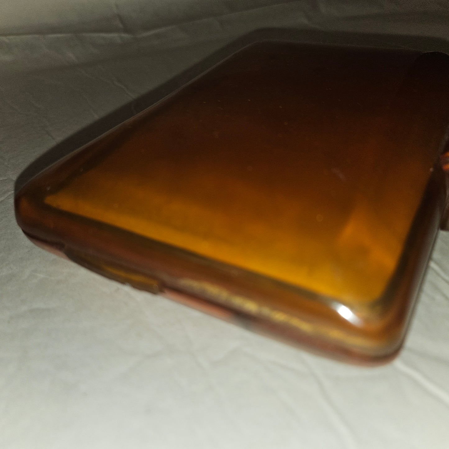 Art Deco Italian honey tortoise shell hard & boxy clutch w lots of compartments