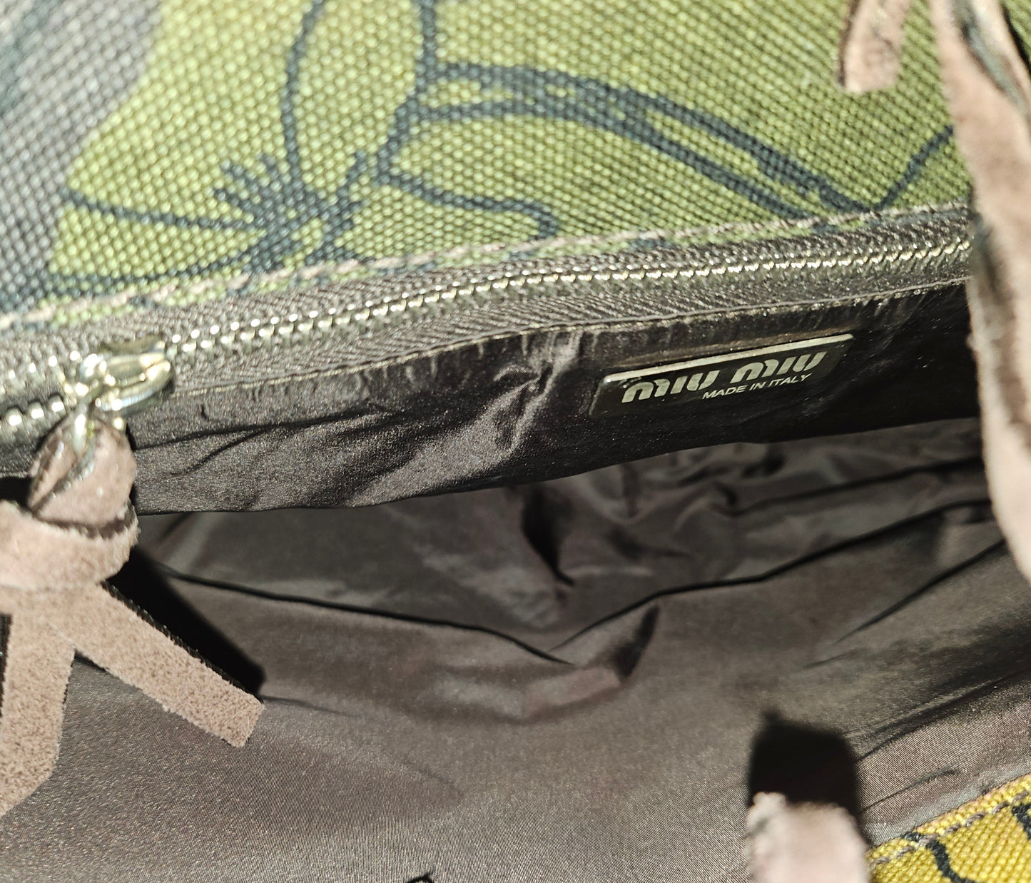 Miu Miu floral print canvas & suede two-way XL bag