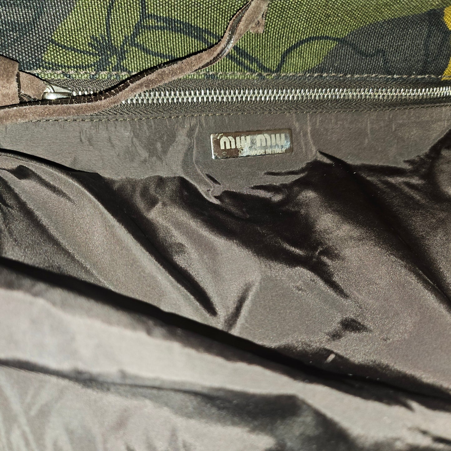 Miu Miu floral print canvas & suede two-way XL bag