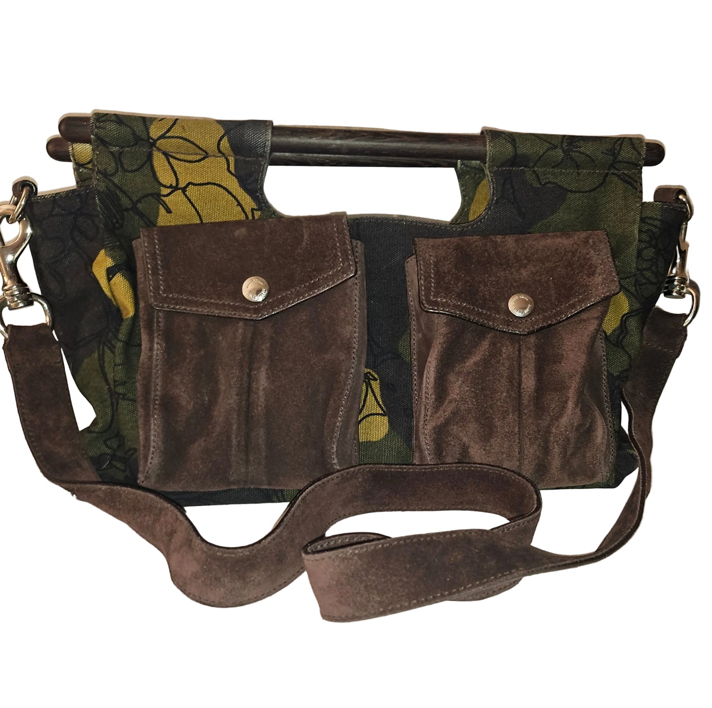 Miu Miu floral print canvas & suede two-way XL bag