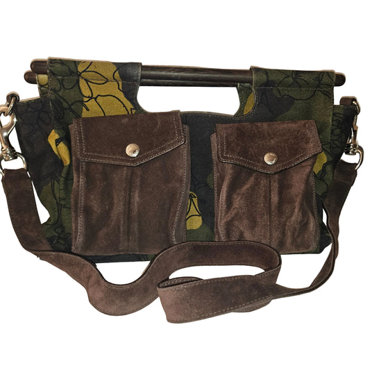 Miu Miu floral print canvas & suede two-way XL bag